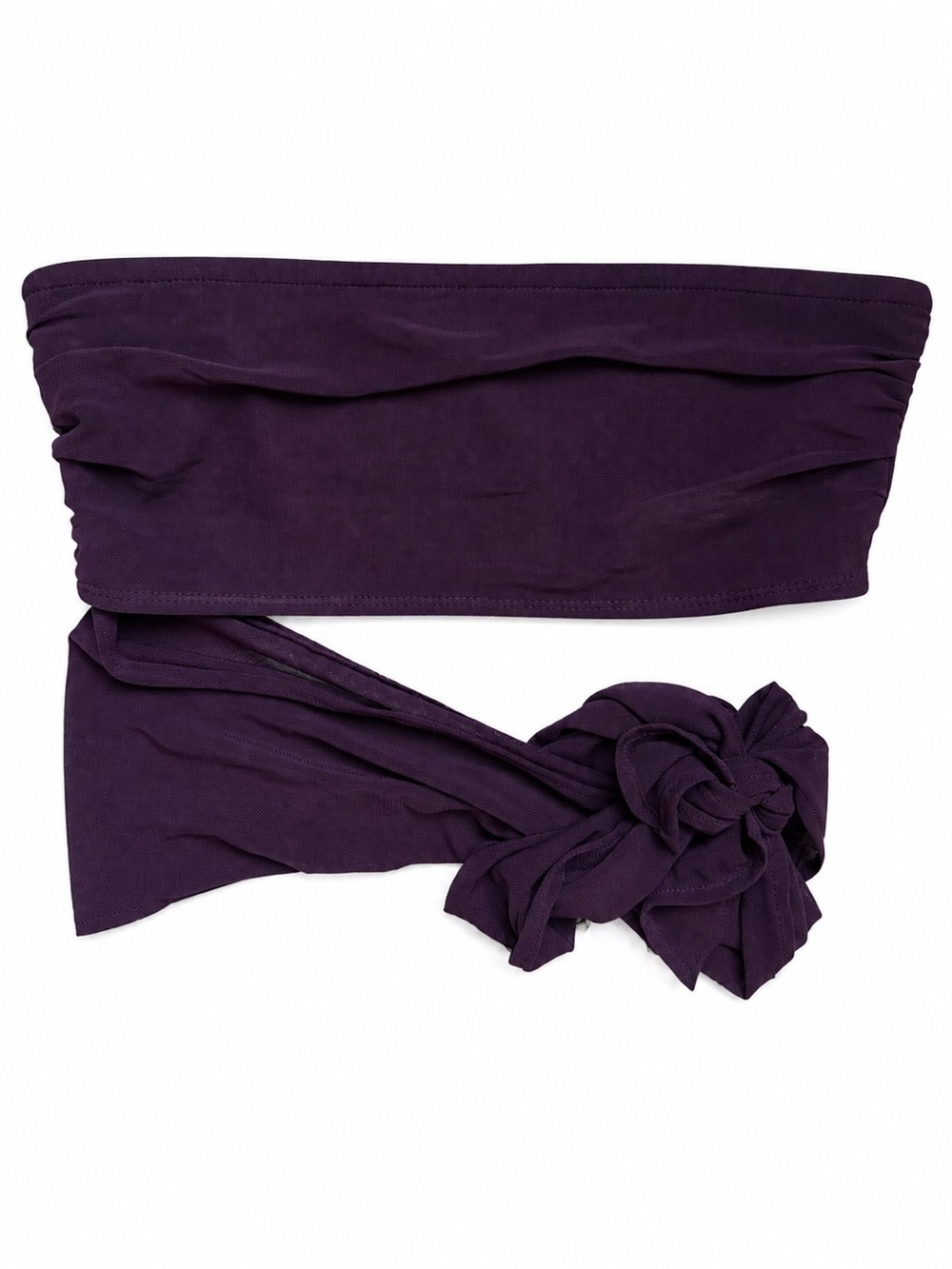 Edikted Plum Purple Mesh Strapless Tie Detail Tube Top Size Small NWT